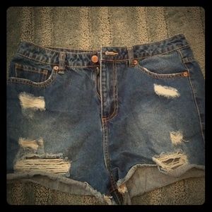 Denim Distressed Short